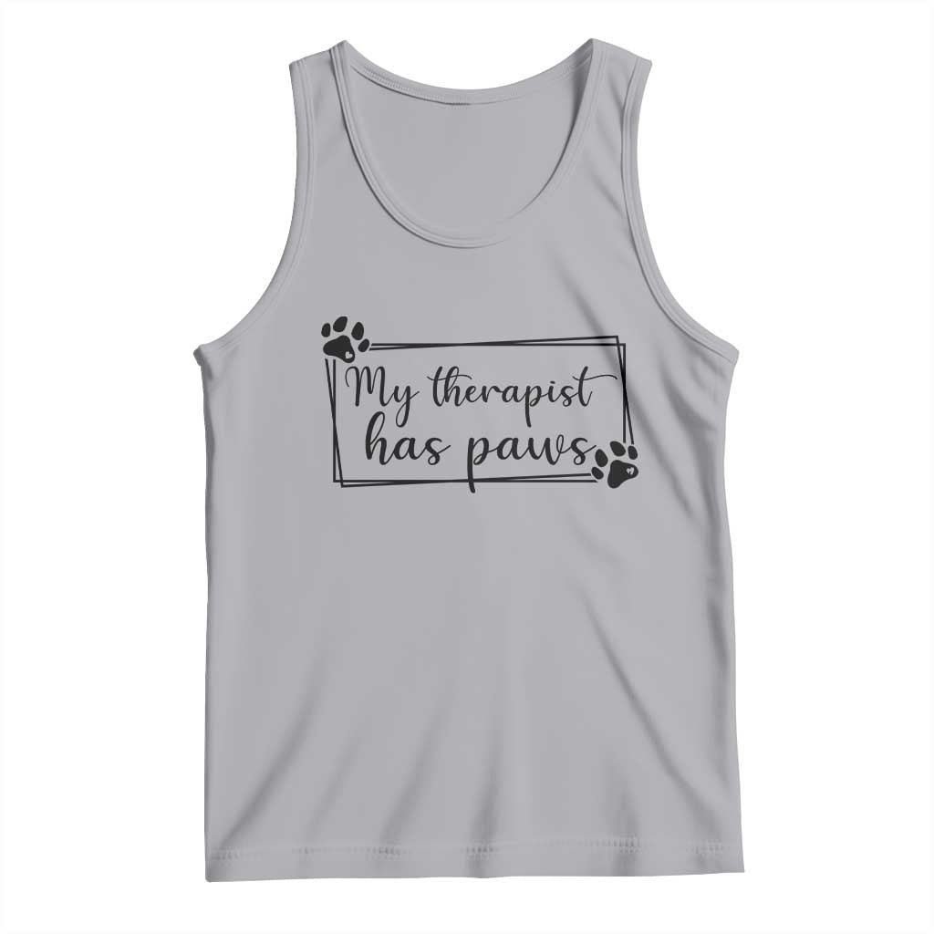 Funny Dog Lover Tank Top My Therapist Has Paws TS12 Athletic Heather Print Your Wear