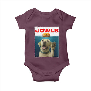 Funny Yellow Lab Jowls Baby Onesie Labrador Retriever Lover Gift TS12 Maroon Print Your Wear