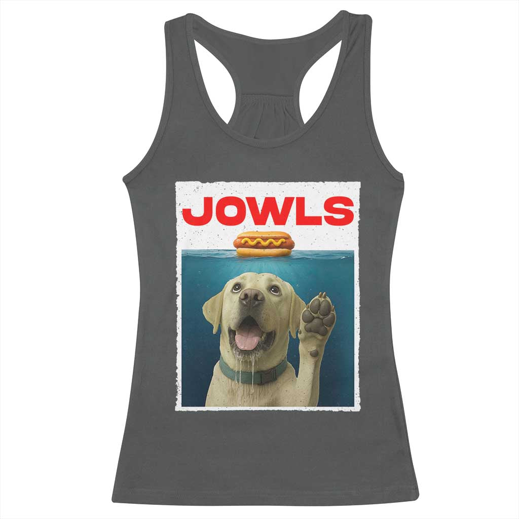 Funny Yellow Lab Jowls Racerback Tank Top Labrador Retriever Lover Gift TS12 Dark Heather Print Your Wear