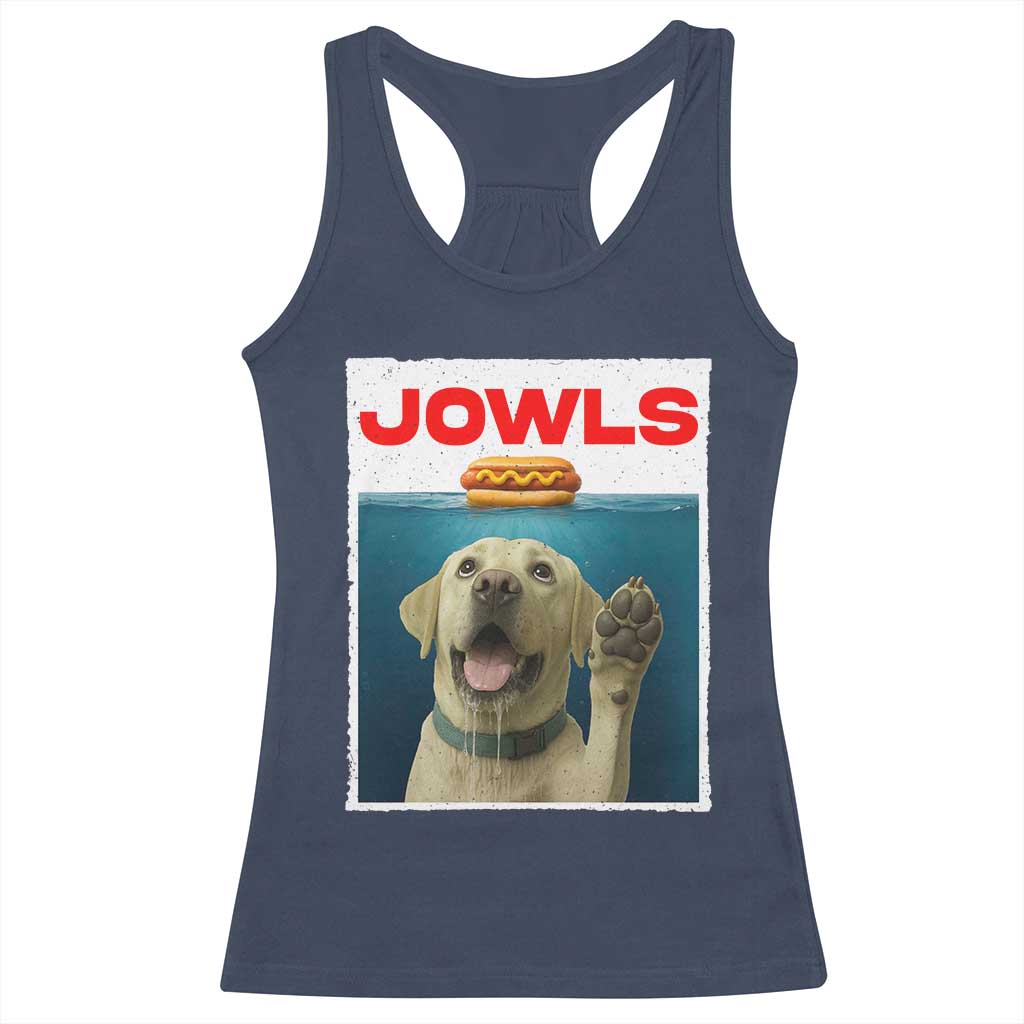 Funny Yellow Lab Jowls Racerback Tank Top Labrador Retriever Lover Gift TS12 Navy Print Your Wear