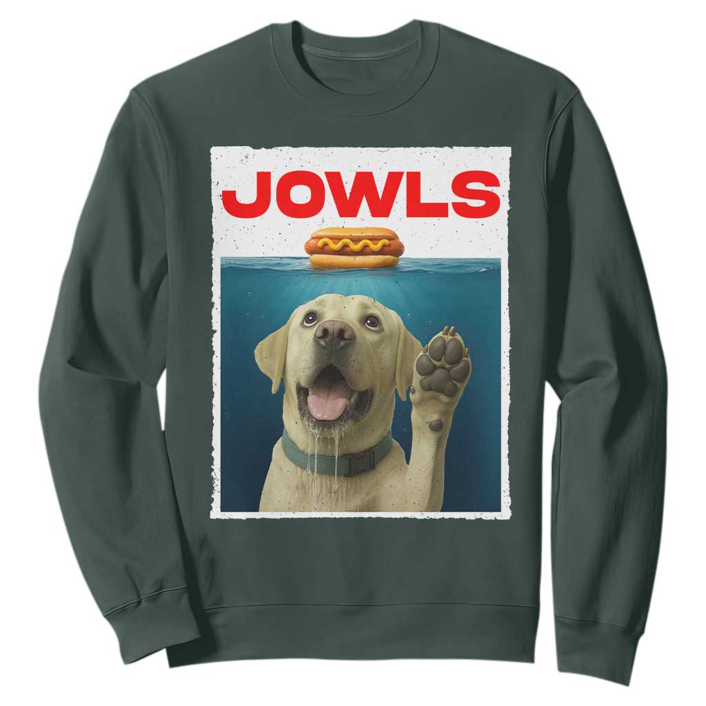Funny Yellow Lab Jowls Sweatshirt Labrador Retriever Lover Gift TS12 Dark Forest Green Print Your Wear