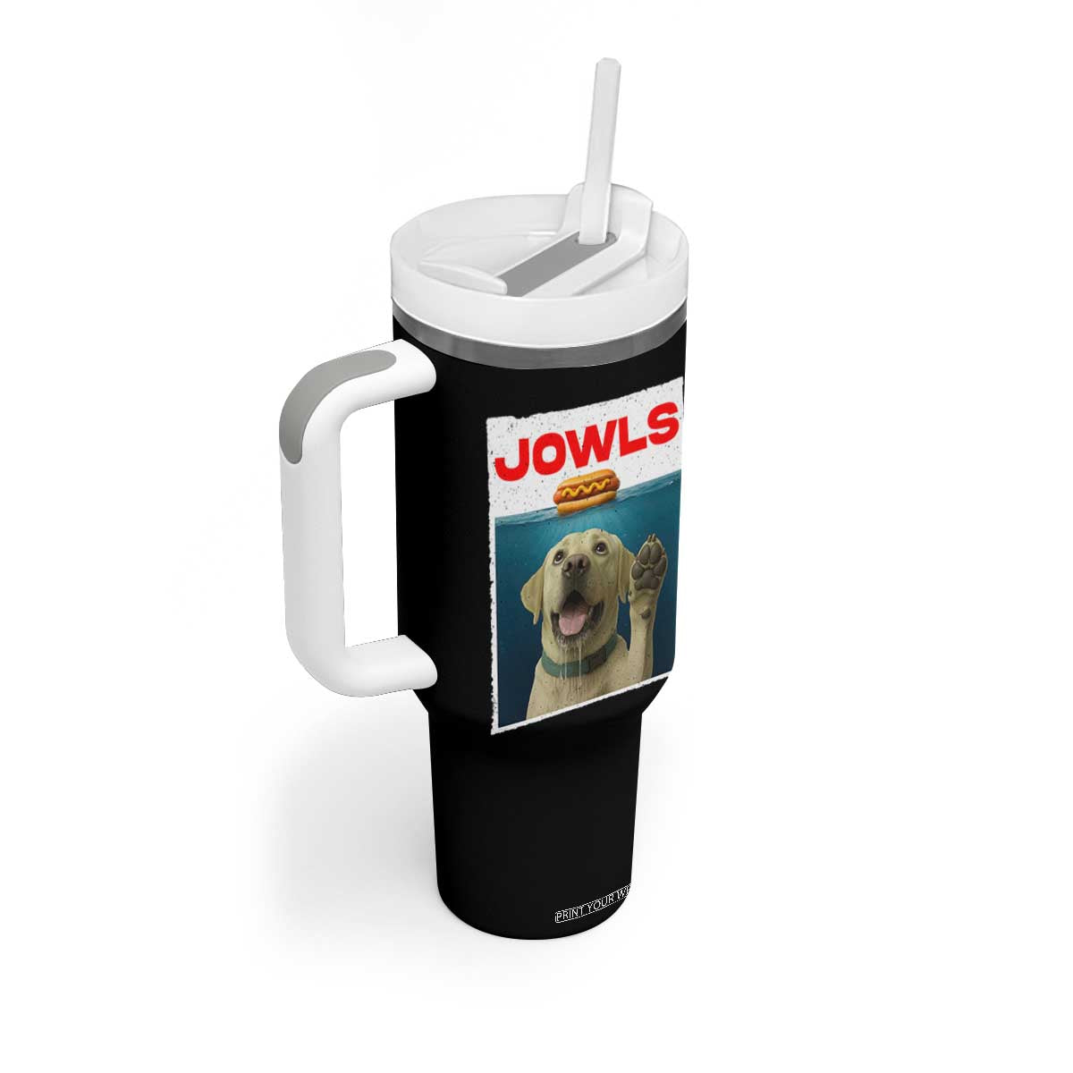 Funny Yellow Lab Jowls Tumbler With Handle Labrador Retriever Lover Gift TS12 Print Your Wear