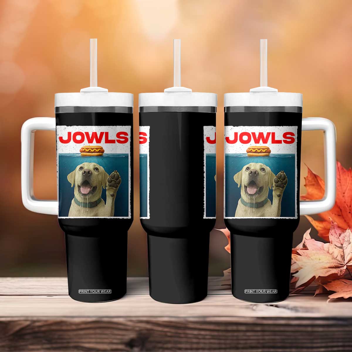 Funny Yellow Lab Jowls Tumbler With Handle Labrador Retriever Lover Gift TS12 Print Your Wear