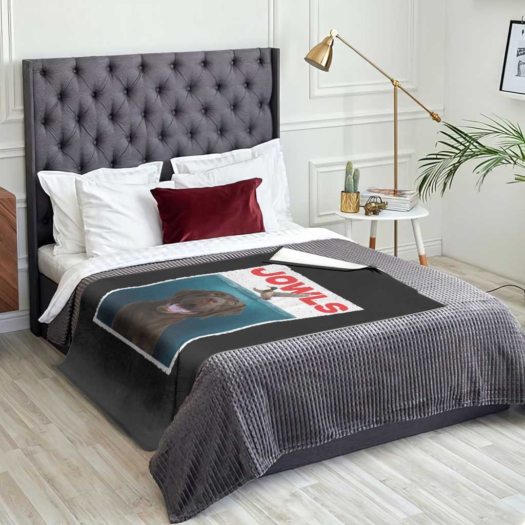 Chocolate Labrador Retriever Throw Blanket Funny Jowls Horror Dog Poster TS12 Print Your Wear
