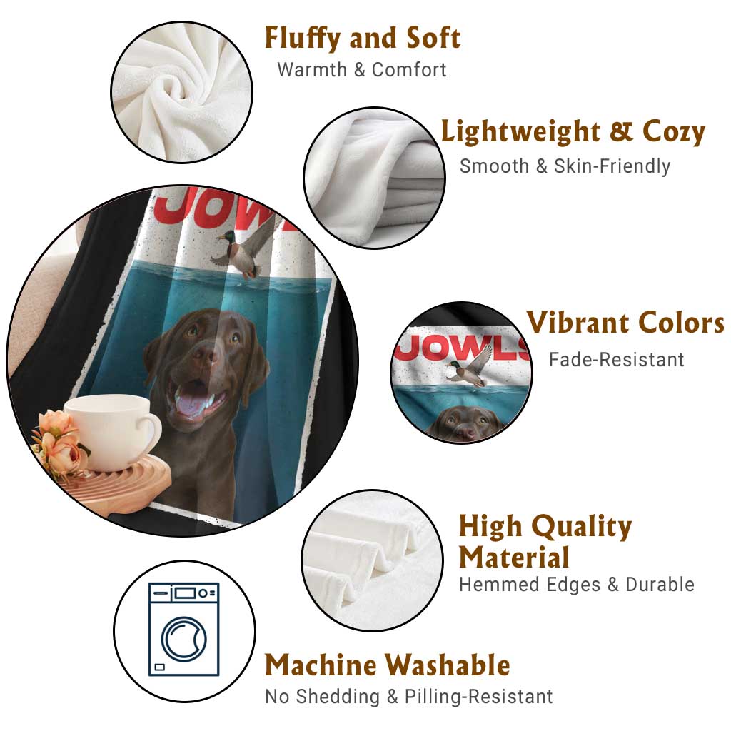 Chocolate Labrador Retriever Throw Blanket Funny Jowls Horror Dog Poster TS12 Print Your Wear