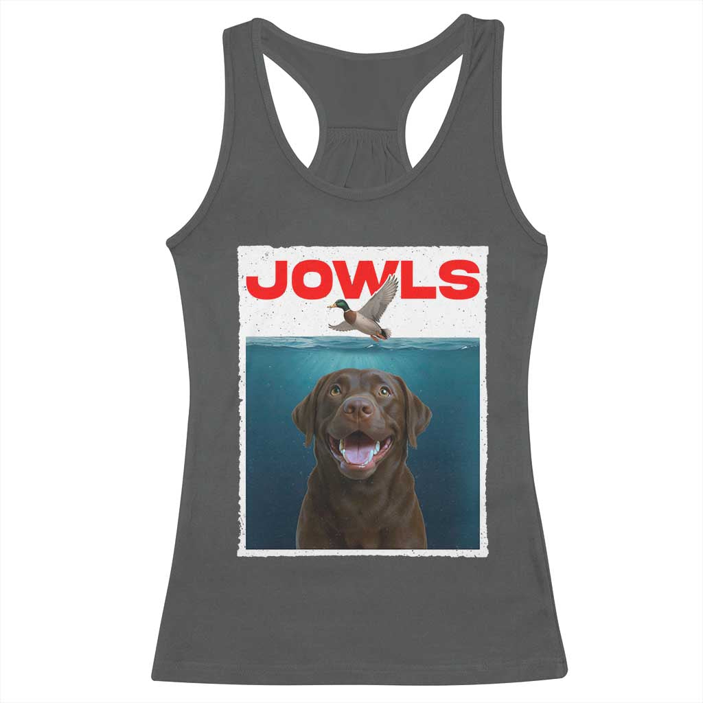 Chocolate Labrador Retriever Racerback Tank Top Funny Jowls Horror Dog Poster TS12 Dark Heather Print Your Wear