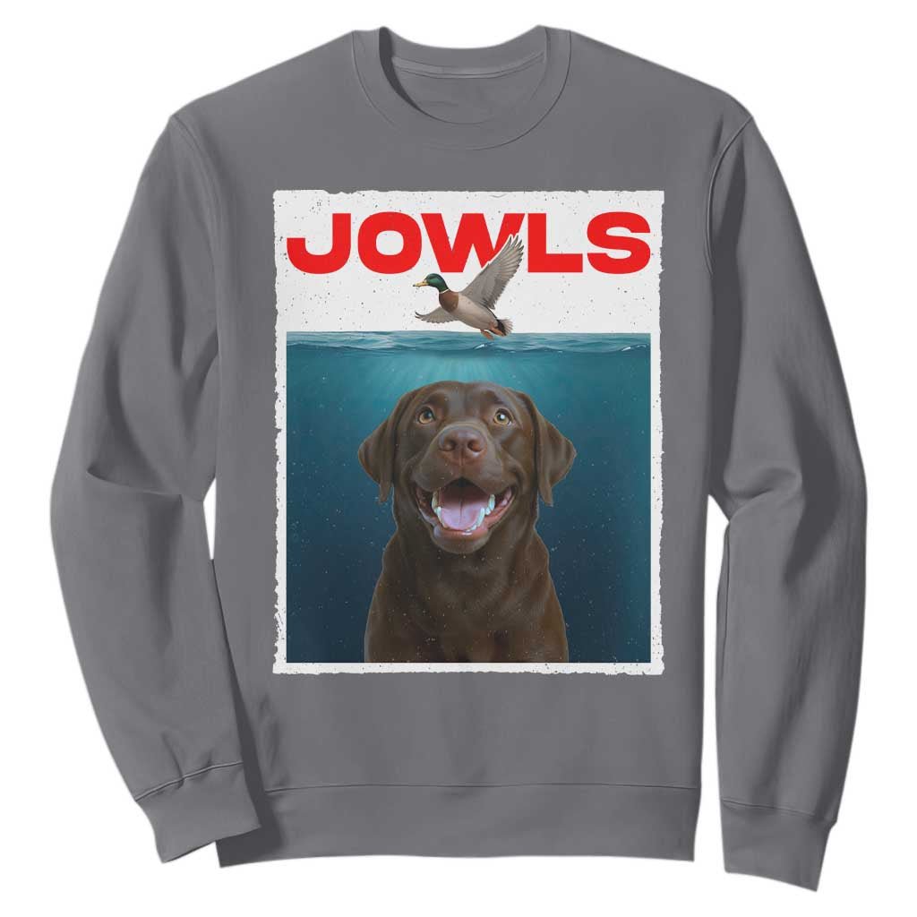 Chocolate Labrador Retriever Sweatshirt Funny Jowls Horror Dog Poster TS12 Charcoal Print Your Wear