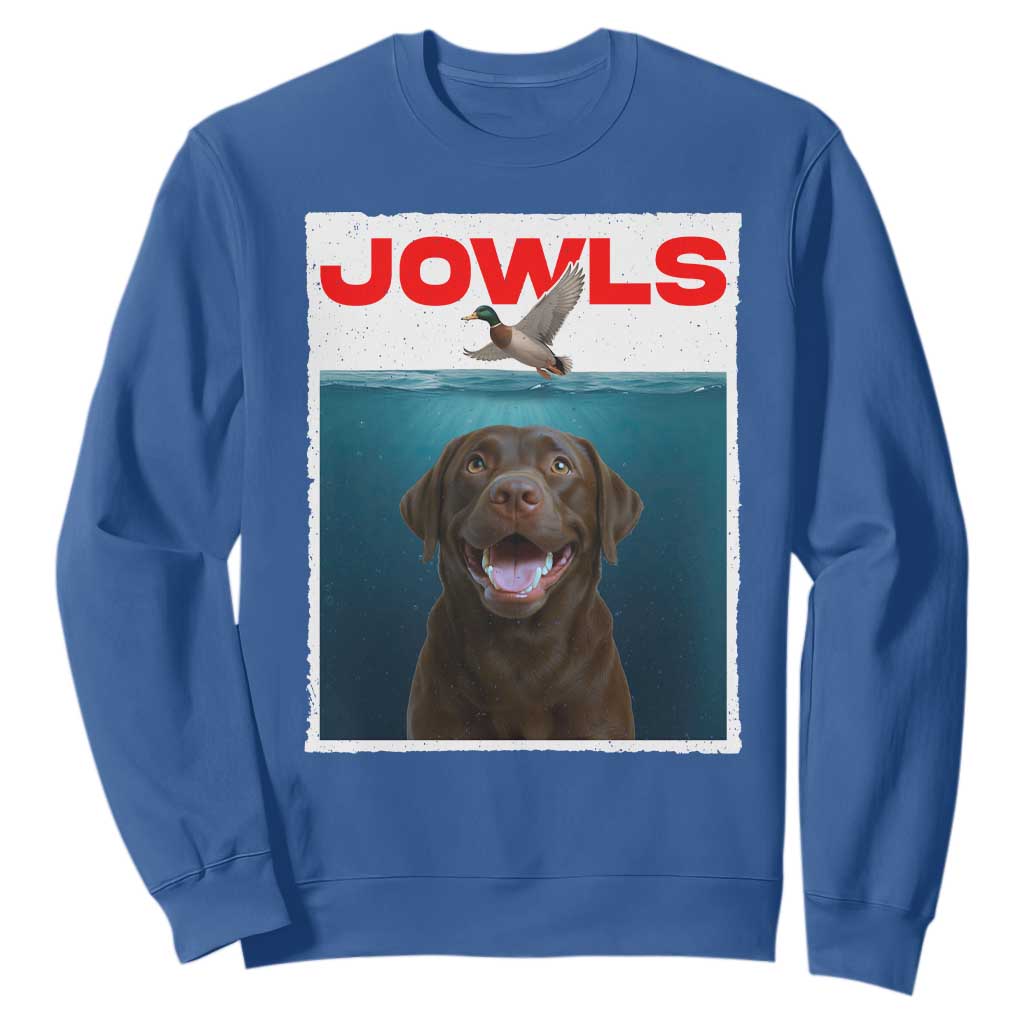 Chocolate Labrador Retriever Sweatshirt Funny Jowls Horror Dog Poster TS12 Royal Blue Print Your Wear