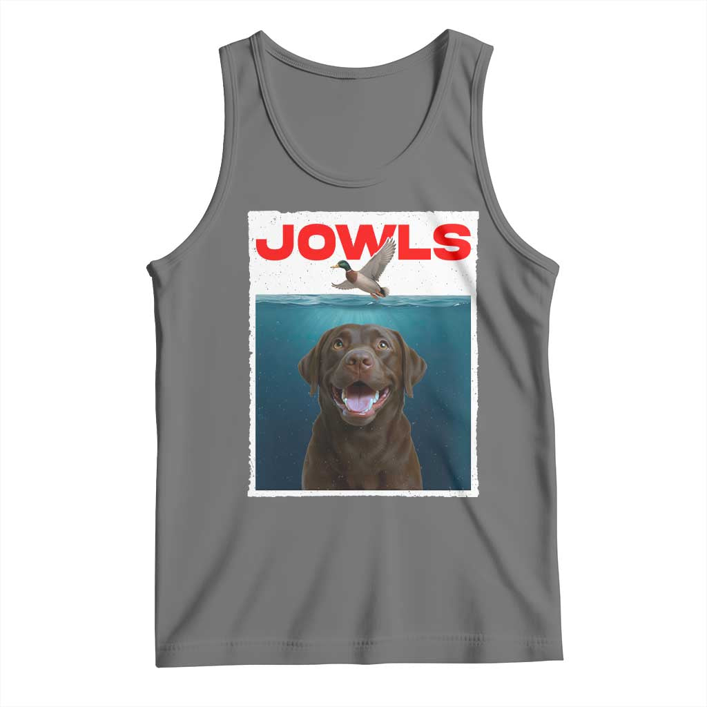 Chocolate Labrador Retriever Tank Top Funny Jowls Horror Dog Poster TS12 Black Heather Print Your Wear