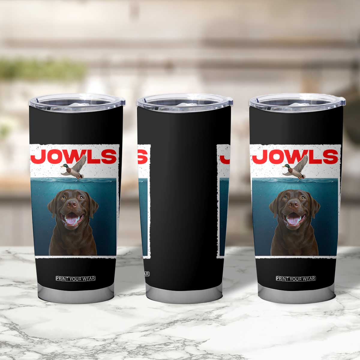 Chocolate Labrador Retriever Tumbler Cup Funny Jowls Horror Dog Poster TS12 Print Your Wear
