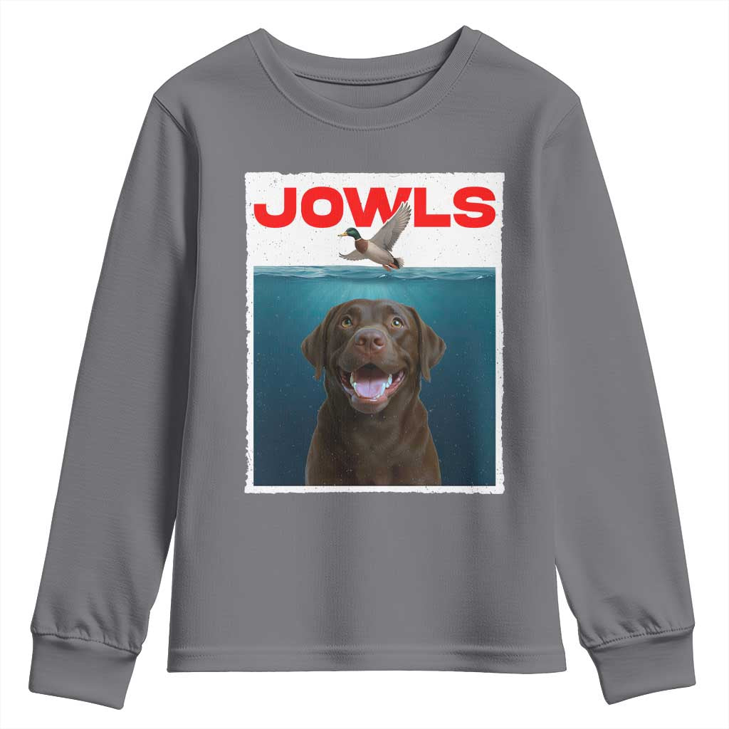 Chocolate Labrador Retriever Youth Sweatshirt Funny Jowls Horror Dog Poster TS12 Charcoal Print Your Wear