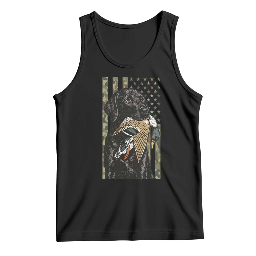 Patriotic Black Lab Tank Top Hunting Dog American Flag Camo Gift TS12 Black Print Your Wear