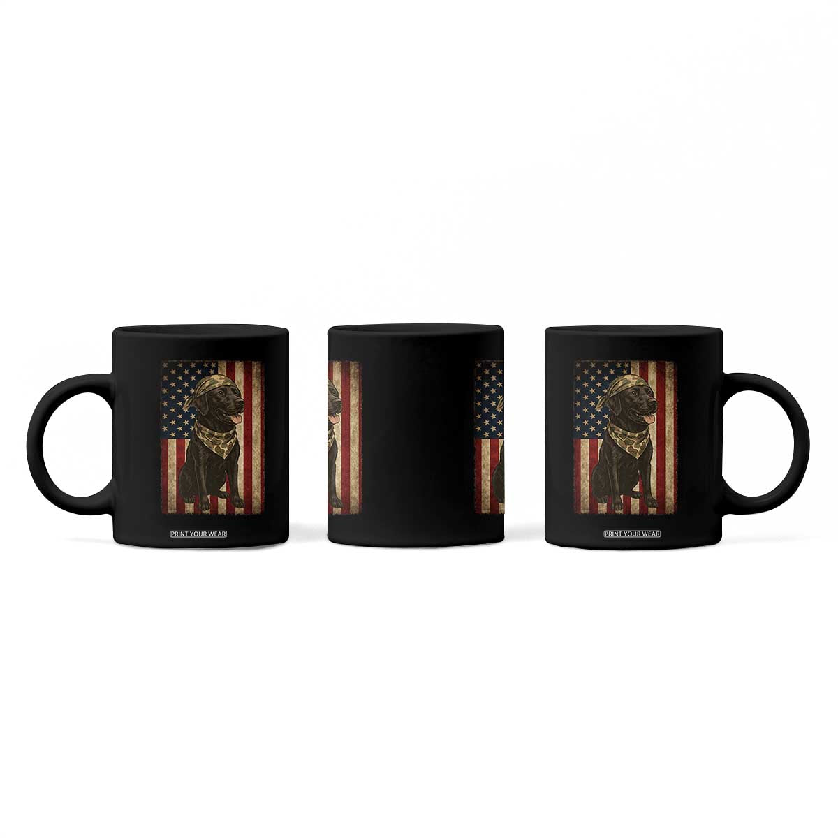 Black Labrador Coffee Mug Hunting American Flag Dog Lover Gift TS12 Print Your Wear