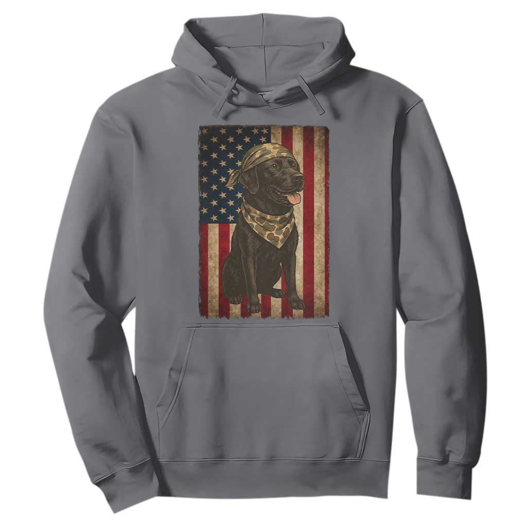 Black Labrador Hoodie Hunting American Flag Dog Lover Gift TS12 Charcoal Print Your Wear