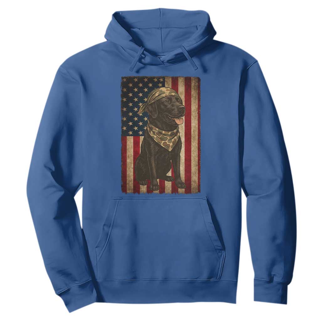 Black Labrador Hoodie Hunting American Flag Dog Lover Gift TS12 Royal Blue Print Your Wear
