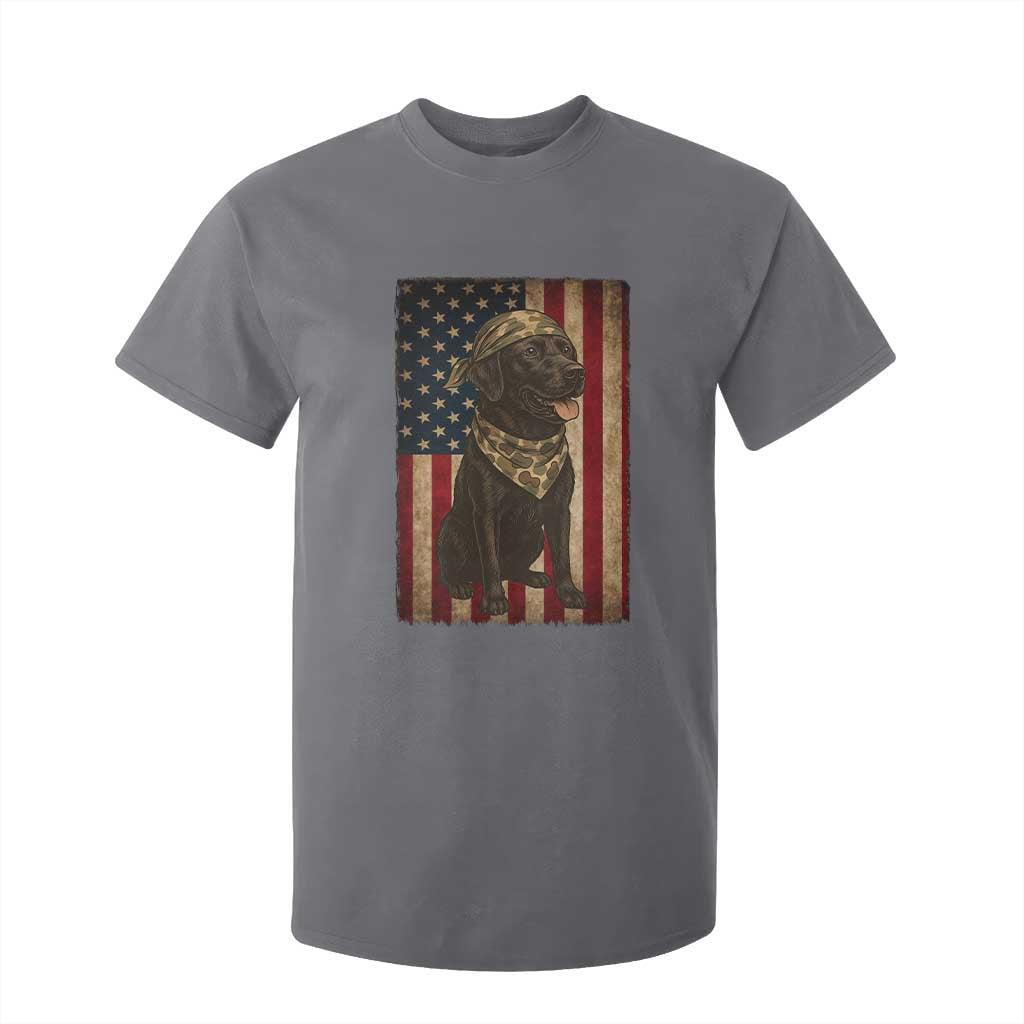 Black Labrador T Shirt For Kid Hunting American Flag Dog Lover Gift TS12 Charcoal Print Your Wear