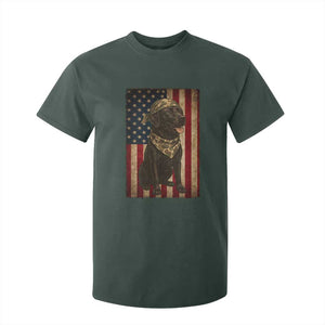 Black Labrador T Shirt For Kid Hunting American Flag Dog Lover Gift TS12 Dark Forest Green Print Your Wear