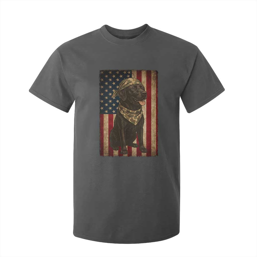 Black Labrador T Shirt For Kid Hunting American Flag Dog Lover Gift TS12 Dark Heather Print Your Wear