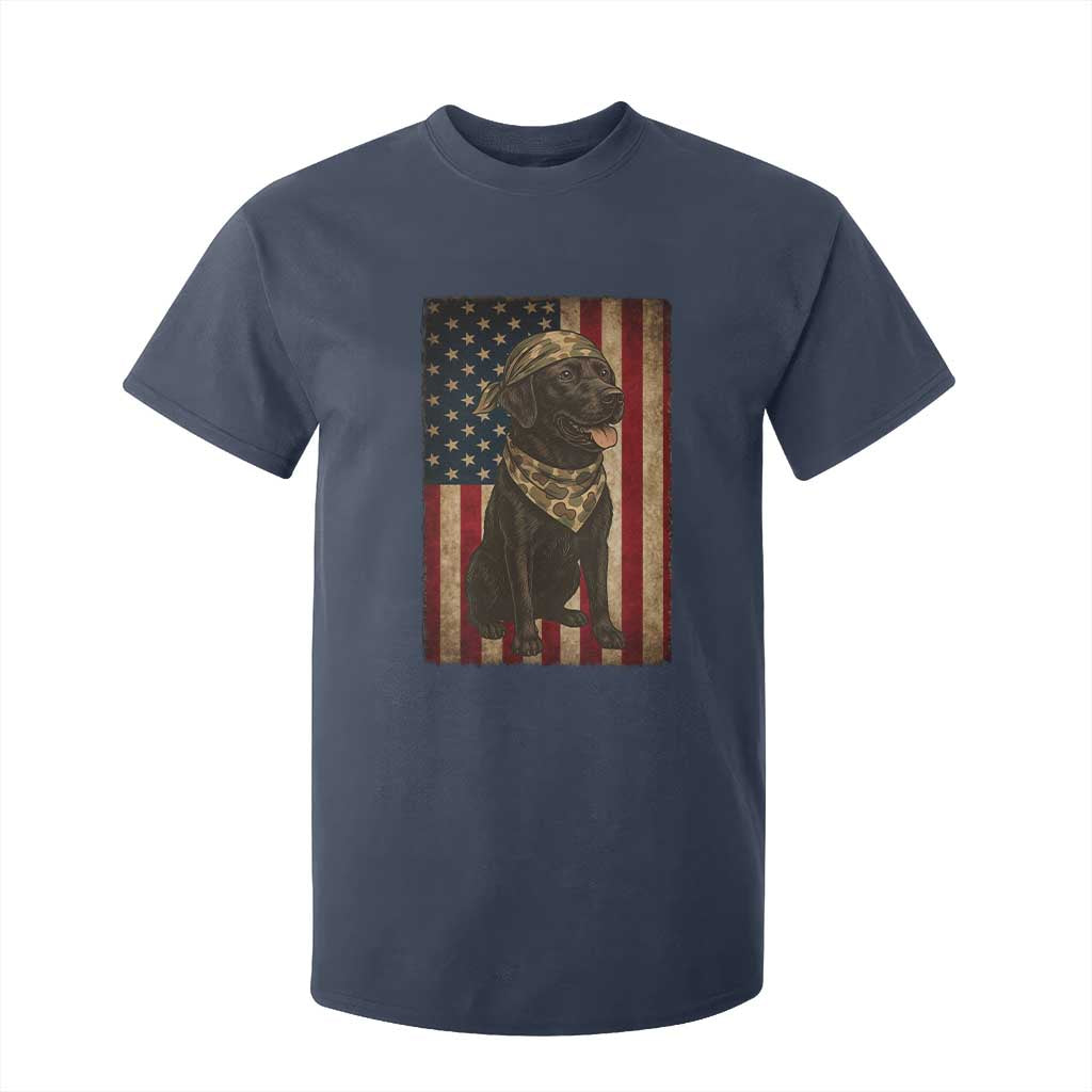Black Labrador T Shirt For Kid Hunting American Flag Dog Lover Gift TS12 Navy Print Your Wear
