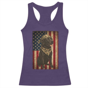 Black Labrador Racerback Tank Top Hunting American Flag Dog Lover Gift TS12 Purple Print Your Wear