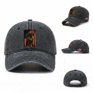 Black Labrador Washed Cotton Baseball Cap Hunting American Flag Dog Lover Gift TS12 Washed Cap Universal Fit Dark Gray Print Your Wear