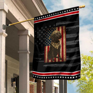 Black Labrador Garden Flag Hunting American Flag Dog Lover Gift TS12 Distressed Black Red Print Your Wear