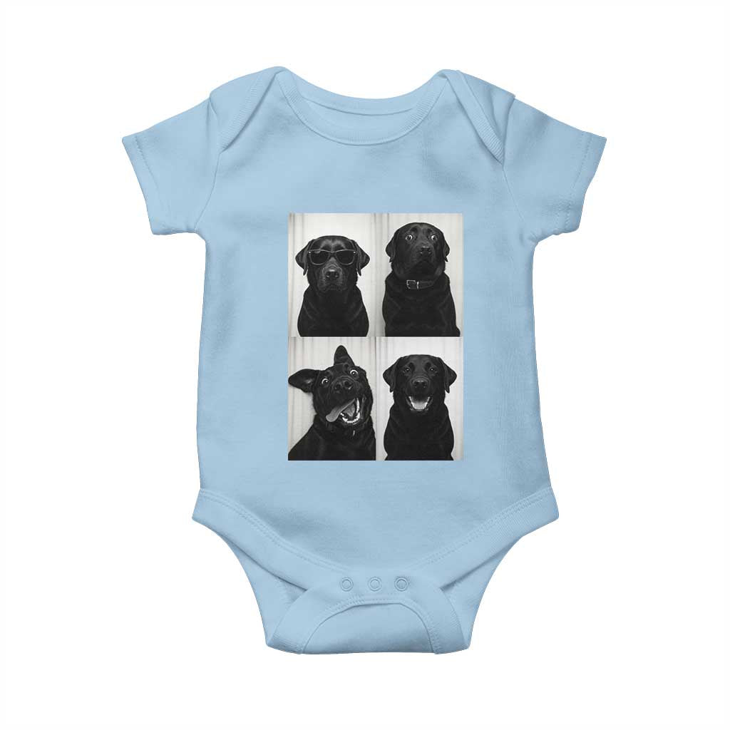 Funny Black Lab Baby Onesie Photobooth Selfie Dog Mom Gift TS12 Light Blue Print Your Wear