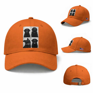 Funny Black Lab Baseball Cap Photobooth Selfie Dog Mom Gift TS12 Baseball Cap Universal Fit Orange Print Your Wear