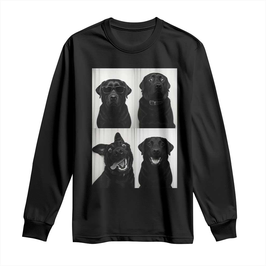 Funny Black Lab Long Sleeve Shirt Photobooth Selfie Dog Mom Gift TS12 Black Print Your Wear