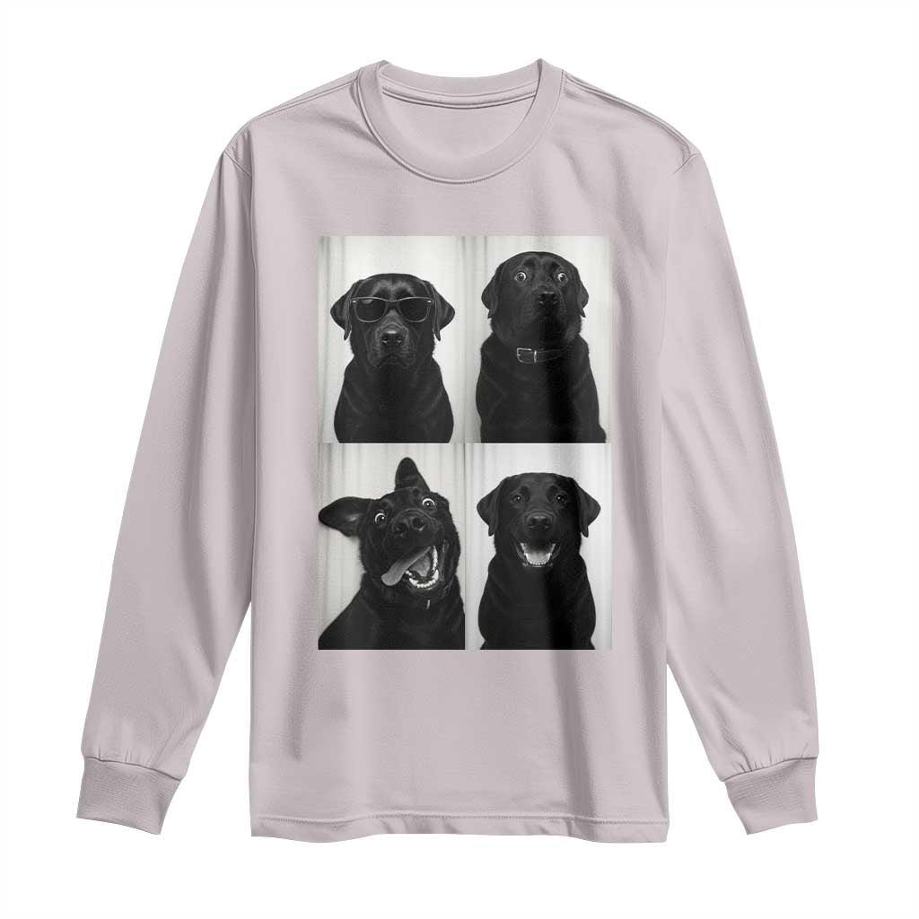 Funny Black Lab Long Sleeve Shirt Photobooth Selfie Dog Mom Gift TS12 Ice Gray Print Your Wear