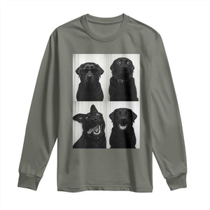 Funny Black Lab Long Sleeve Shirt Photobooth Selfie Dog Mom Gift TS12 Military Green Print Your Wear