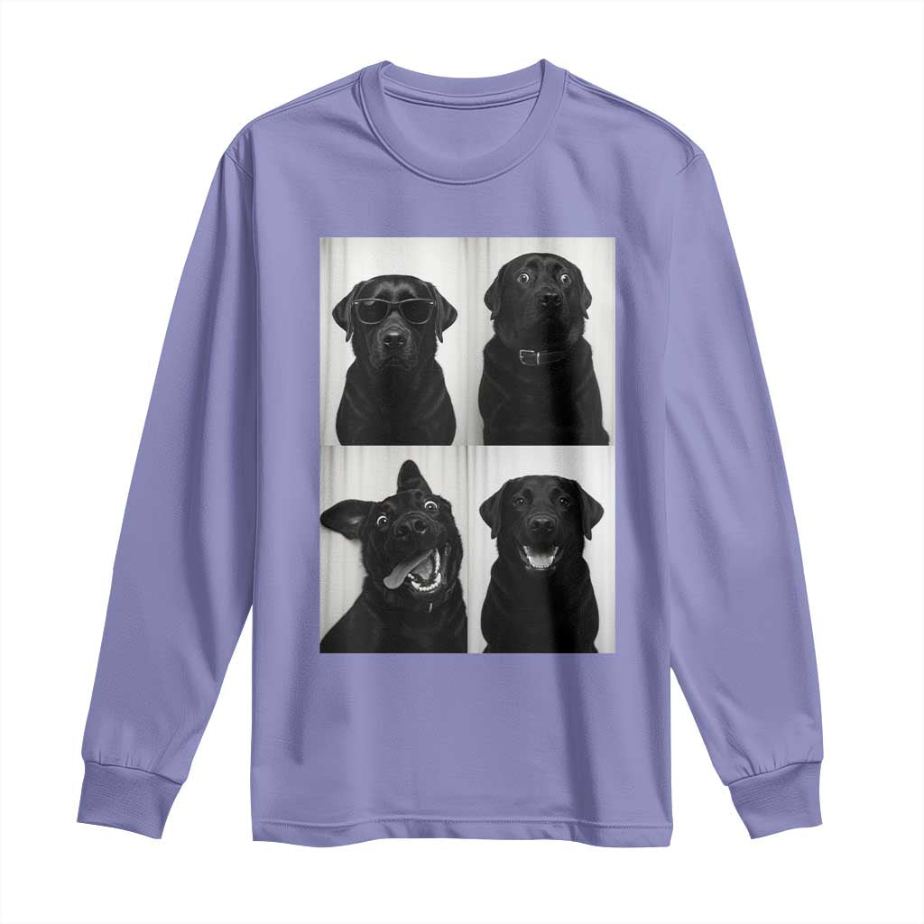 Funny Black Lab Long Sleeve Shirt Photobooth Selfie Dog Mom Gift TS12 Violet Print Your Wear