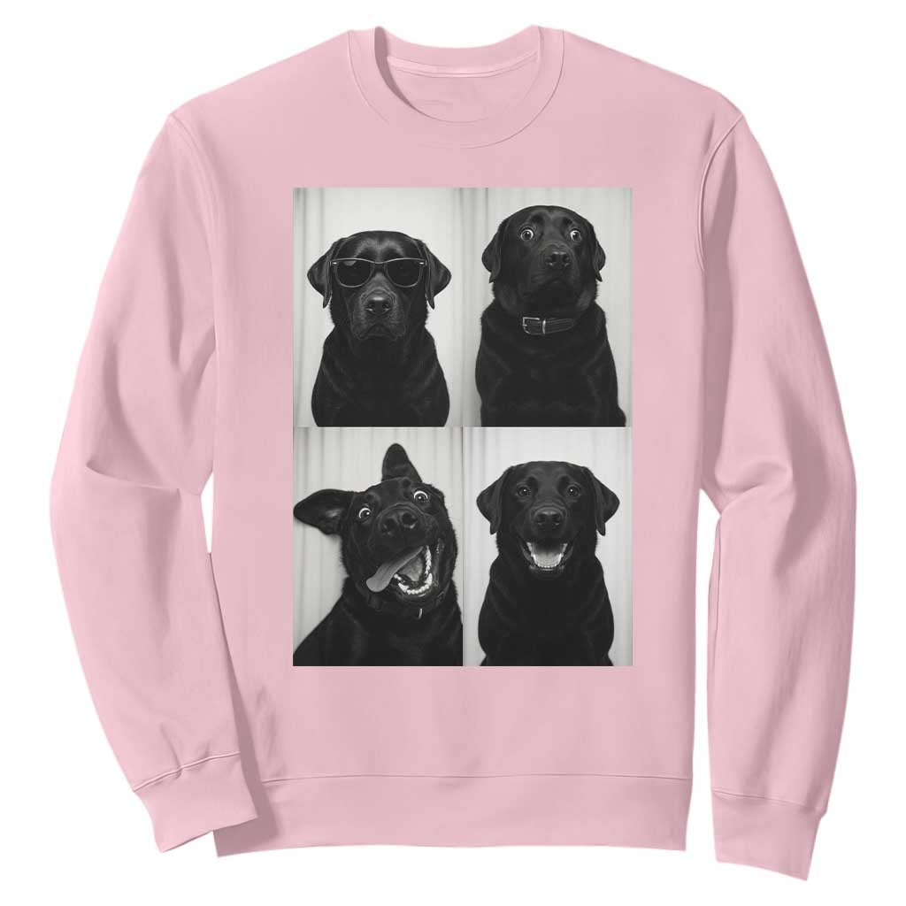 Funny Black Lab Sweatshirt Photobooth Selfie Dog Mom Gift TS12 Light Pink Print Your Wear