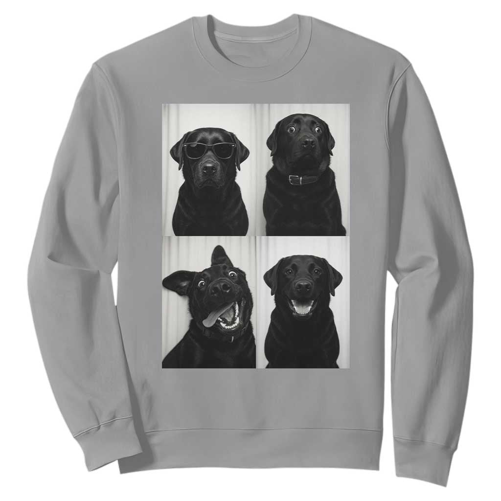 Funny Black Lab Sweatshirt Photobooth Selfie Dog Mom Gift TS12 Sport Gray Print Your Wear