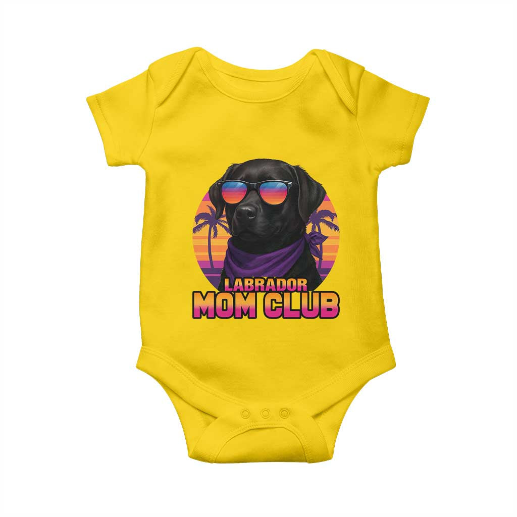 Funny Black Labrador Baby Onesie Dog Mom Retro Sunset Gift TS12 Daisy Print Your Wear