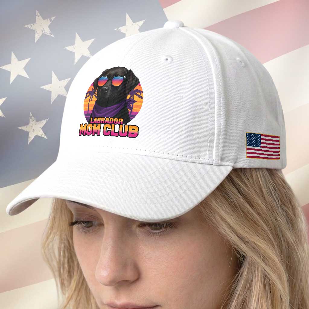 Funny Black Labrador Baseball Cap Dog Mom Retro Sunset Gift TS12 Print Your Wear