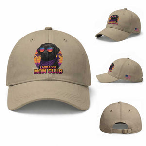 Funny Black Labrador Baseball Cap Dog Mom Retro Sunset Gift TS12 Baseball Cap Universal Fit Khaki Print Your Wear