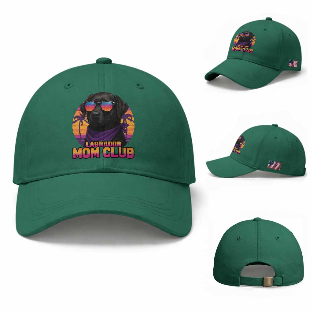 Funny Black Labrador Baseball Cap Dog Mom Retro Sunset Gift TS12 Baseball Cap Universal Fit Irish Green Print Your Wear
