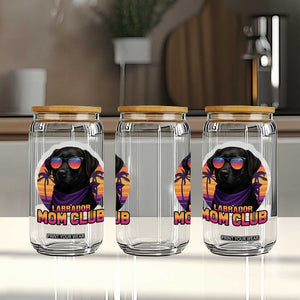 Funny Black Labrador Glass Can Dog Mom Retro Sunset Gift TS12 Print Your Wear