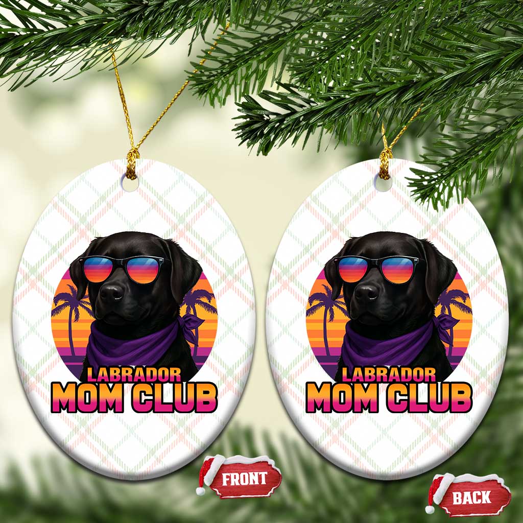 Funny Black Labrador Ceramic Ornament Dog Mom Retro Sunset Gift TS12 Print Your Wear