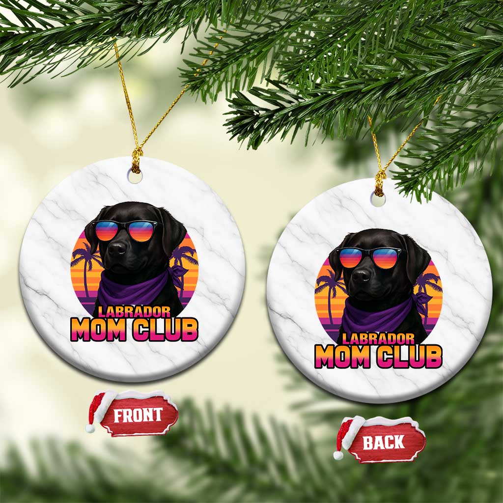 Funny Black Labrador Ceramic Ornament Dog Mom Retro Sunset Gift TS12 1pc White Marble Print Your Wear