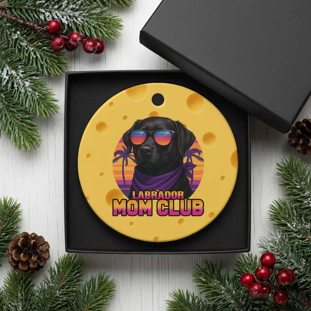 Funny Black Labrador Ceramic Ornament Dog Mom Retro Sunset Gift TS12 1pc Yellow Cheese Print Your Wear