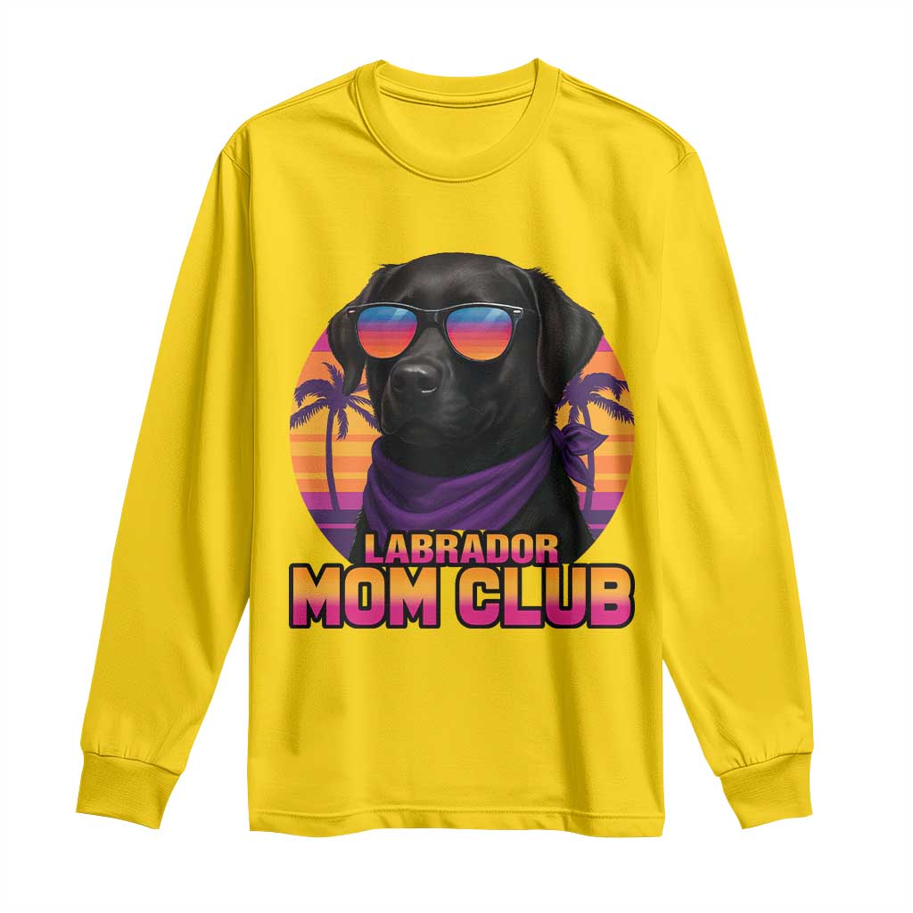 Funny Black Labrador Long Sleeve Shirt Dog Mom Retro Sunset Gift TS12 Daisy Print Your Wear