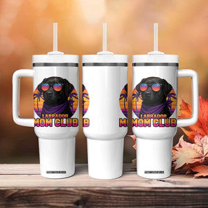 Funny Black Labrador Tumbler With Handle Dog Mom Retro Sunset Gift TS12 Print Your Wear