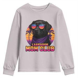 Funny Black Labrador Youth Sweatshirt Dog Mom Retro Sunset Gift TS12 Ice Gray Print Your Wear