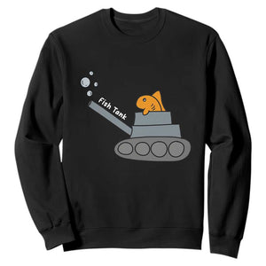 Goldfish Military Tank Pun Sweatshirt Funny Cute Fish Tank Graphic