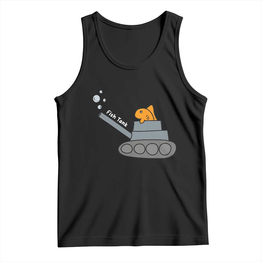 Goldfish Military Tank Pun Tank Top Funny Cute Fish Tank Graphic