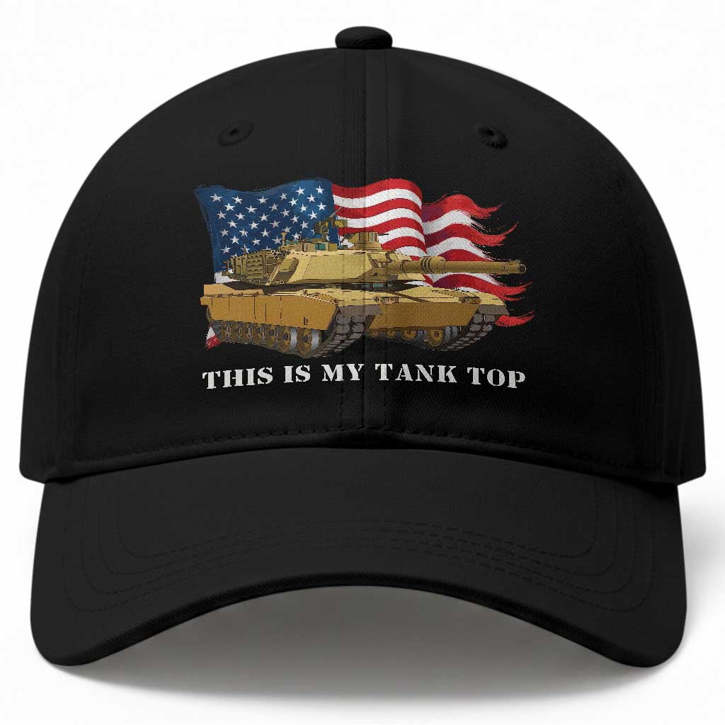 Funny Military Tank Baseball Cap This Is My Tank Top American Flag Army Joke