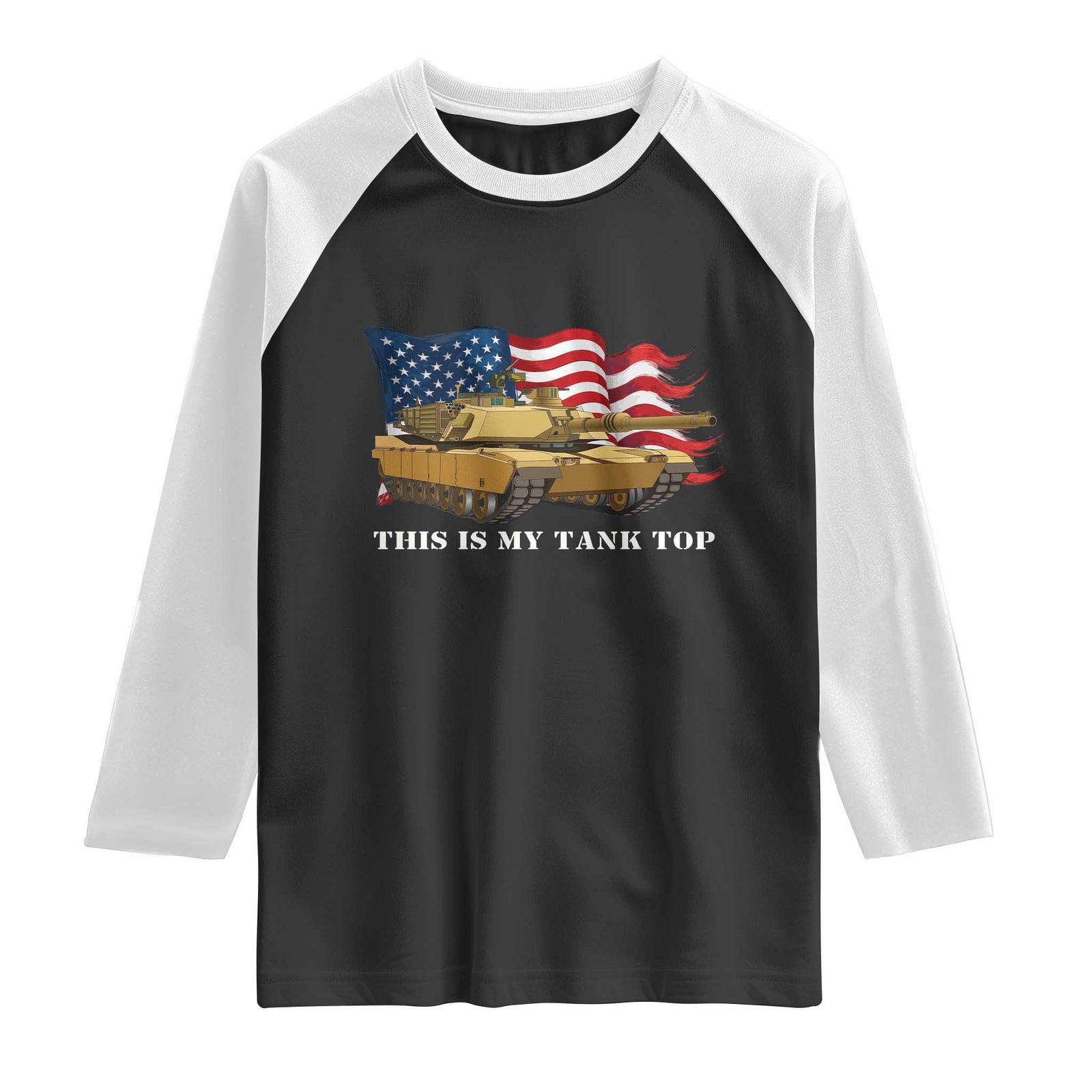 Funny Military Tank Raglan Shirt This Is My Tank Top American Flag Army Joke