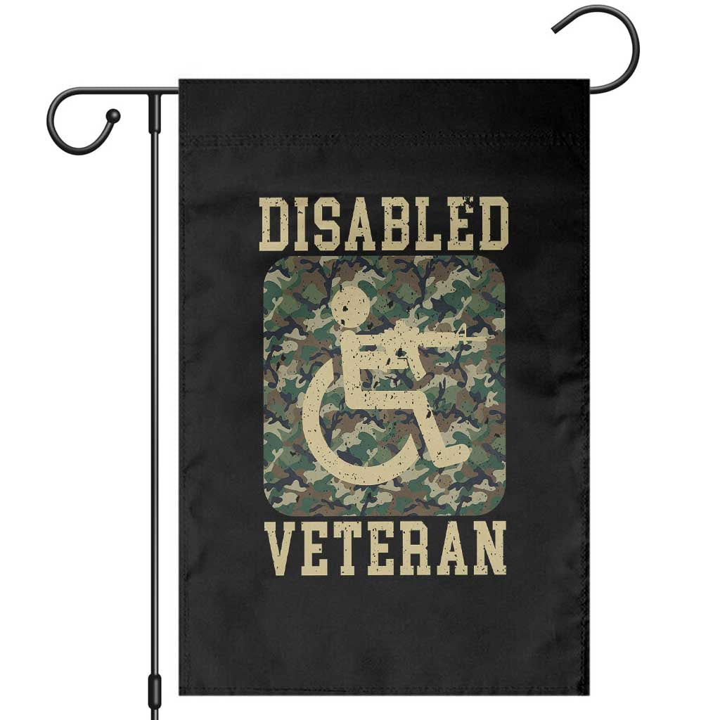Disabled Veteran Military Soldier Garden Flag Camo Wheelchair Armed Forces USA Patriotic